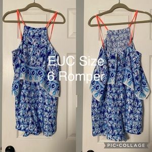 EUC size 6 Lilly Pulitzer silk romper